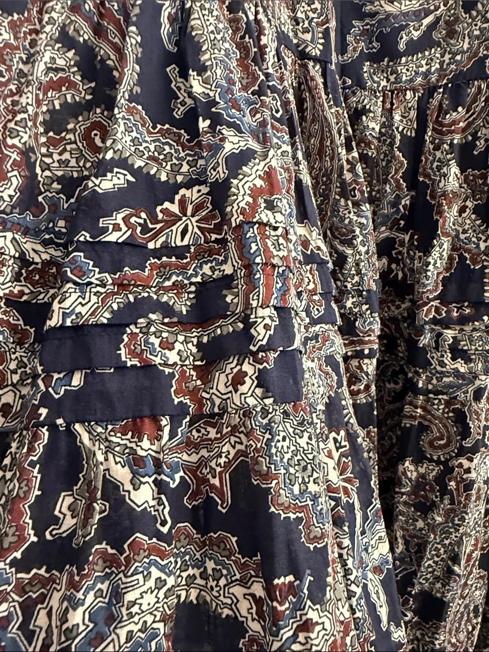 NWT! Veronica Beard Heatheralyn Paisley Tiered Cotton Skirt